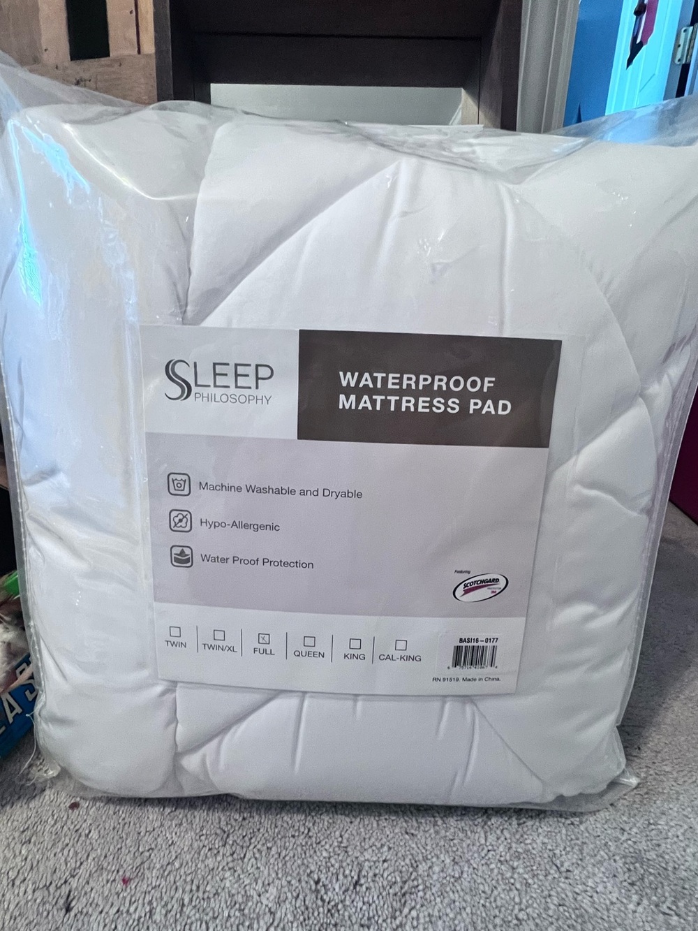 Sleep Philosophy Waterproof Mattress Pad - White